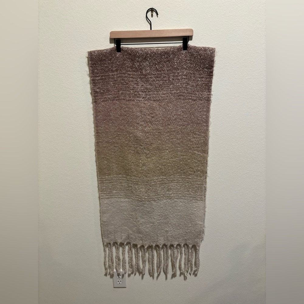 Mersea Large Cozy Ombre Knit Travel Wrap Scarf with Fringe